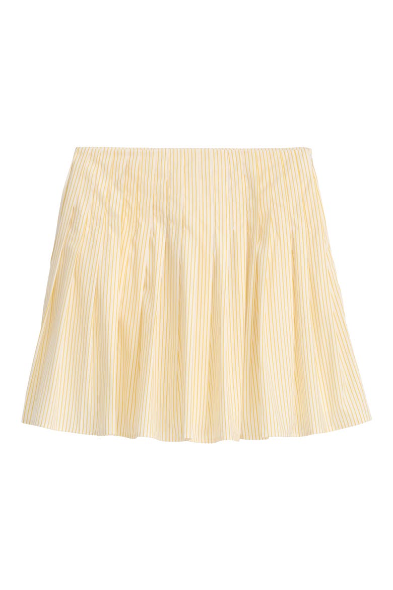 Penelope Stripe Pleated Miniskirt, Alternate, color, WHITE/ YELLOW