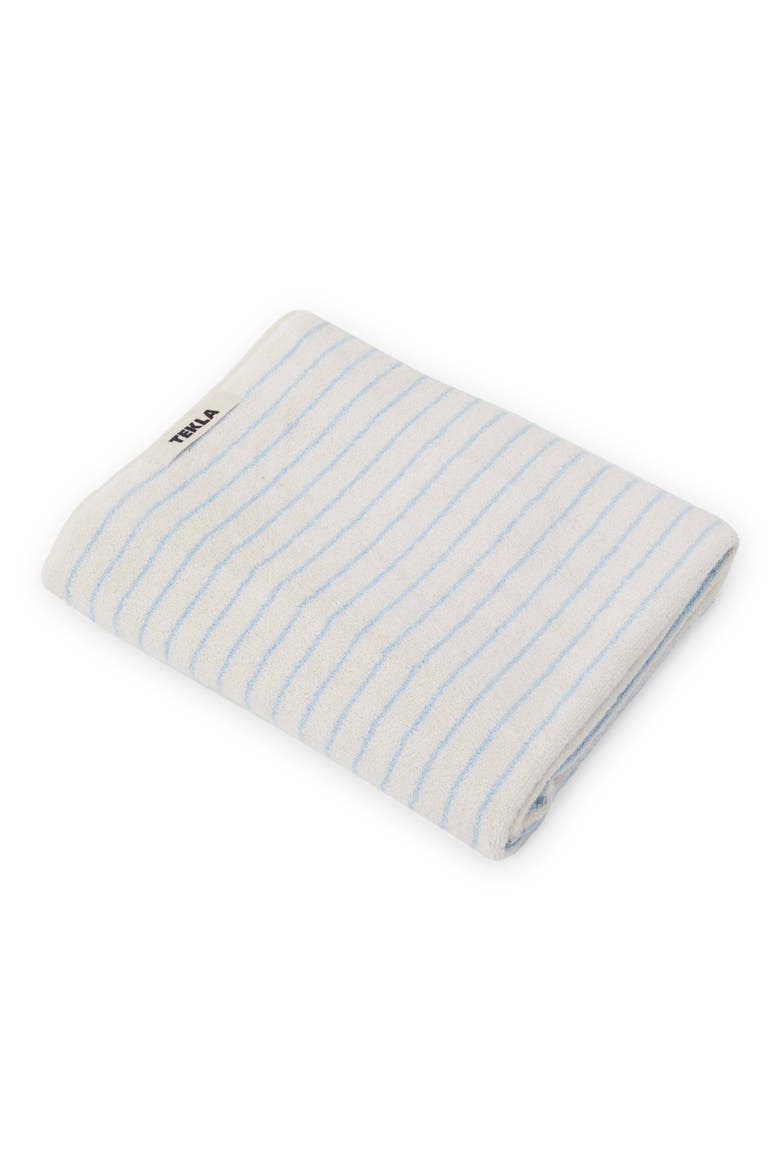 Organic Cotton Bath Towel, Main, color, BABY BLUE STRIPES