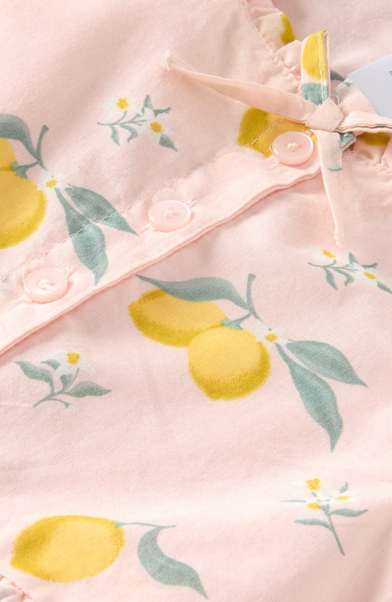 Nordstrom Kids' Button Front Cotton Dress, Alternate, color, Pink Dogwood Lemons