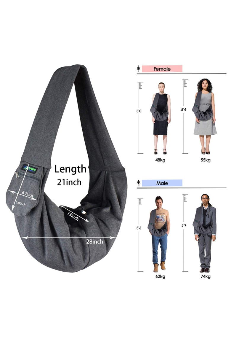 Comfy Pet Sling Bag, Alternate, color, Gray