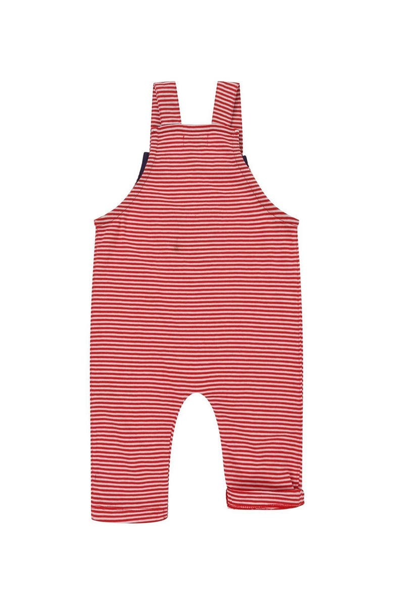 Lilly + Sid Organic Cotton Stripe Print Dungarees Jumpsuit, Alternate, color, Red