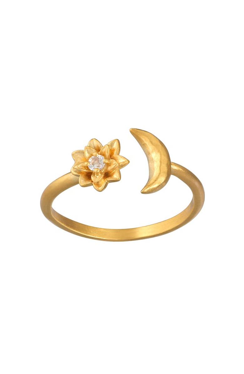 Satya Jewelry Spirit in Transformation Lotus Moon Ring, Main, color, Gold