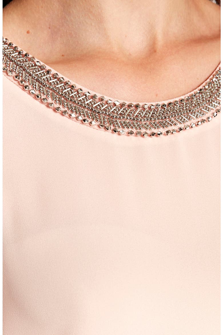 Embellished Neck Asymmetrical Top, Alternate, color, BLUSH