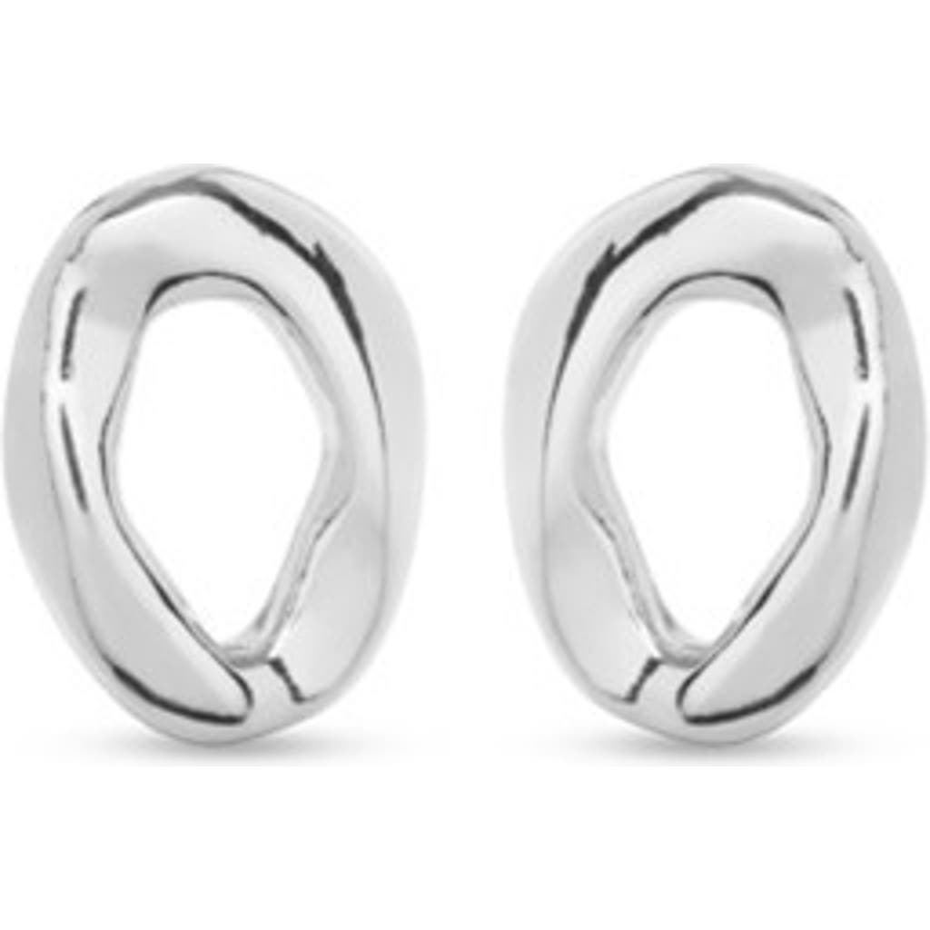 Unode50 Sculpted Link Hoop Earrings In Metallic