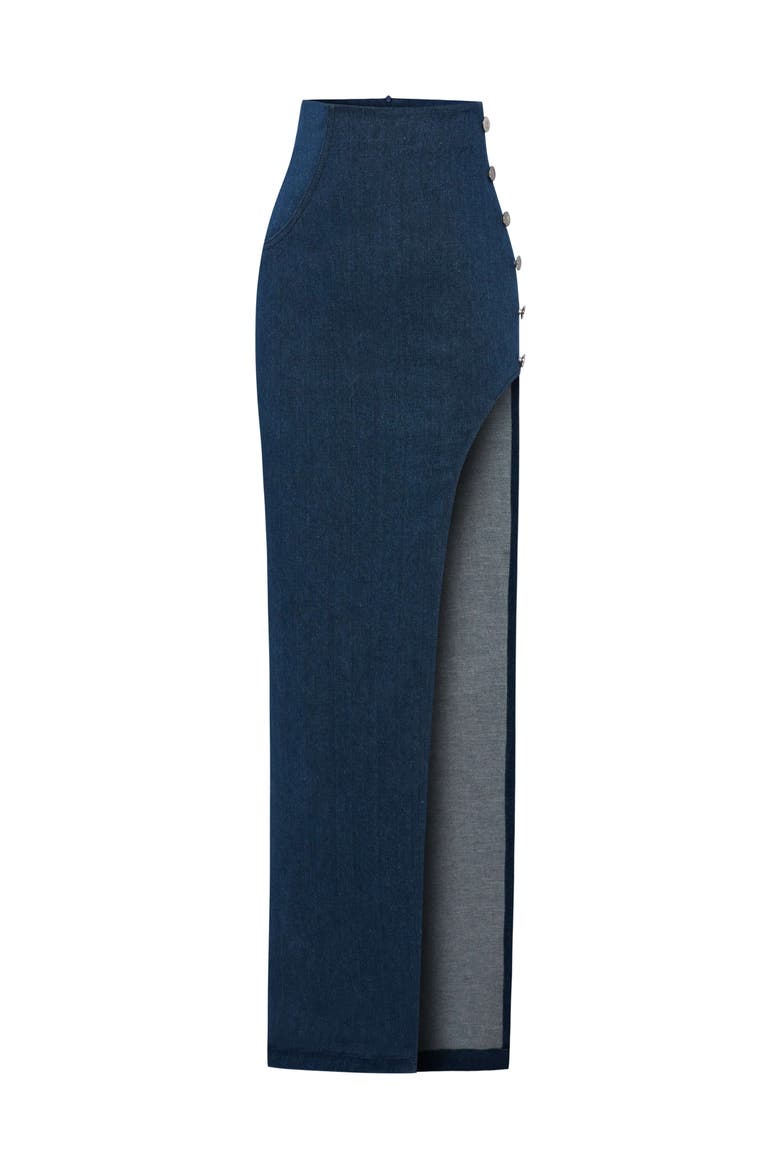 Whispers Denim Skirt, Alternate, color, Blue