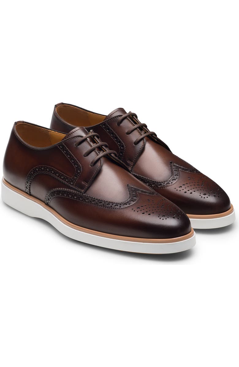 Magnanni Leonel Sneaker Sole Wingtip Derby, Main, color, Brown