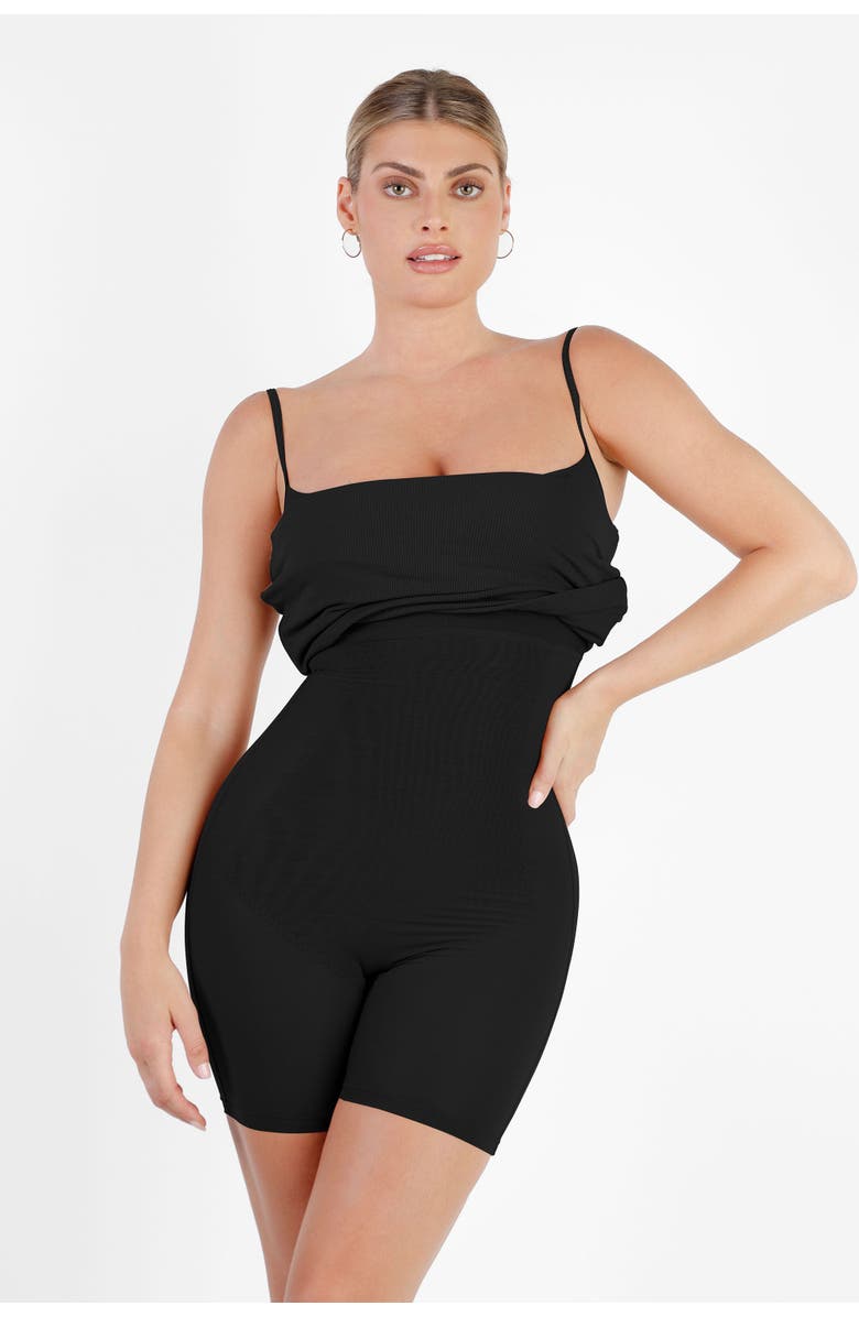 Popilush Shapewear Modal Sculpting Bodycon Dress, Alternate, color, Midnight Black
