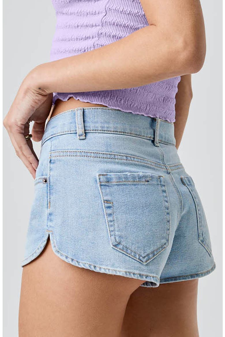 Cheeky Low Rise Denim Shorts, Alternate, color, LIGHT WASH