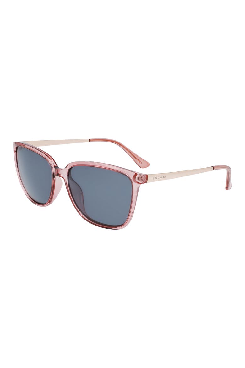 57mm Polarized Square Sunglasses, Alternate, color, PINK