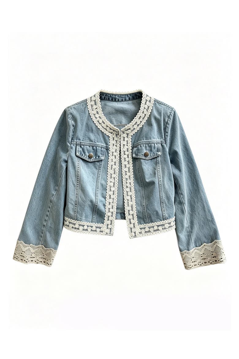 Lace Trim Denim Jacket (Women) | Nordstromrack