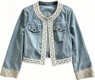 WDNY Lace Trim Denim Jacket