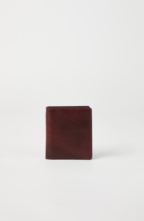 Brunello Cucinelli Leather Wallet In Burgundy