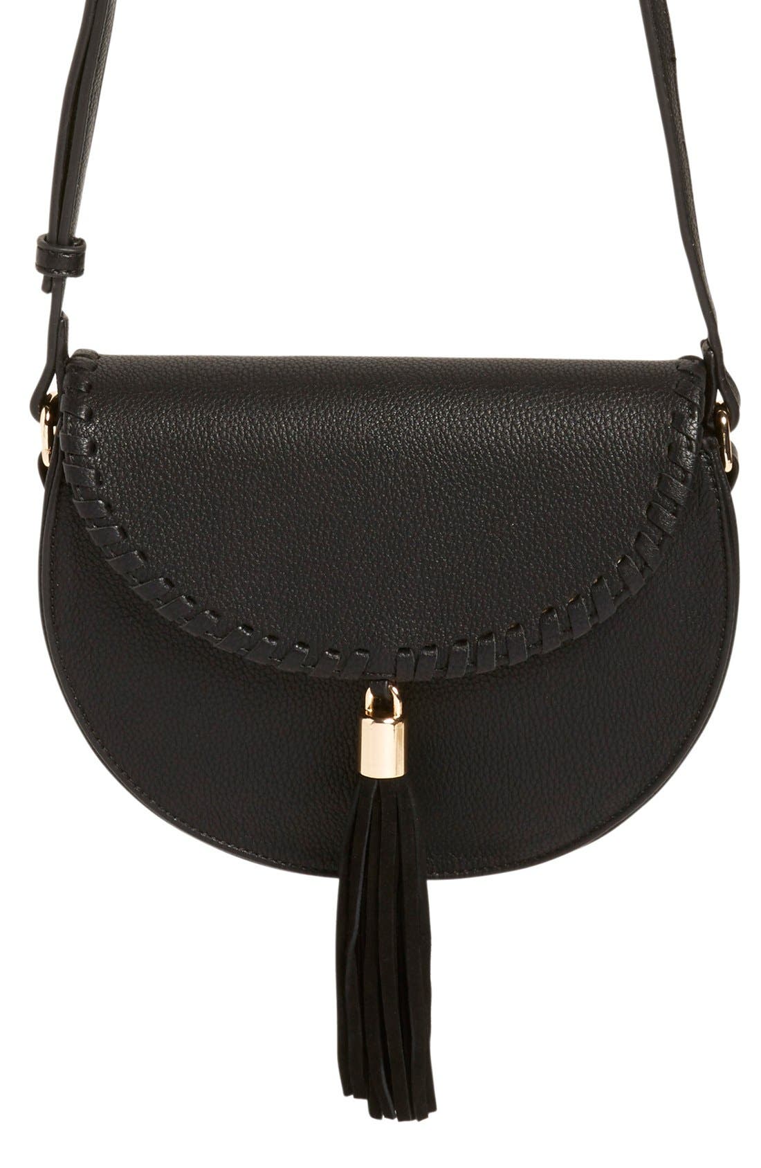 Street Level Tassel Flap Crossbody Bag, Alternate, color, 