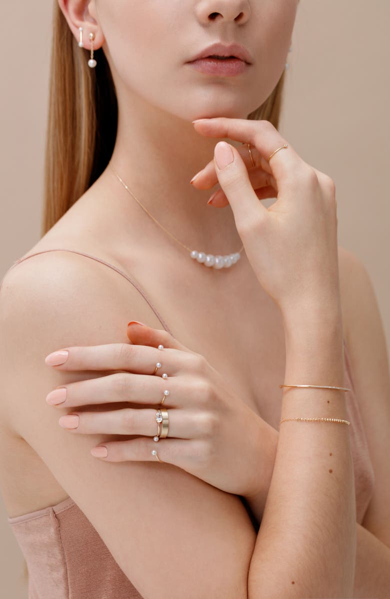 Poppy Finch Skinny Pearl Open Ring, Alternate, color,