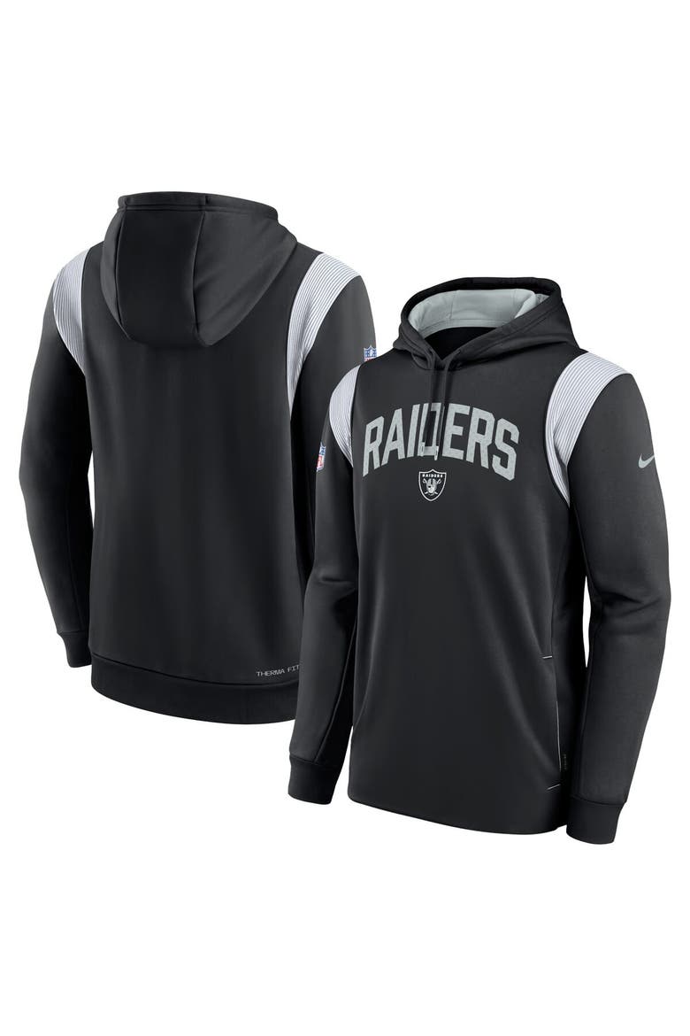 Men's Nike Black Las Vegas Raiders Sideline Athletic Stack Performance Pullover Hoodie, Alternate, color, Black