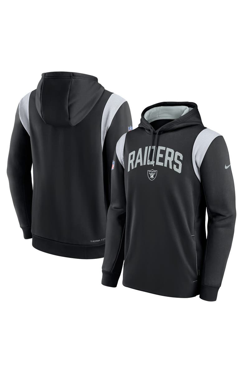 Nike Men's Nike Black Las Vegas Raiders Sideline Athletic Stack Performance Pullover Hoodie, Alternate, color, Black
