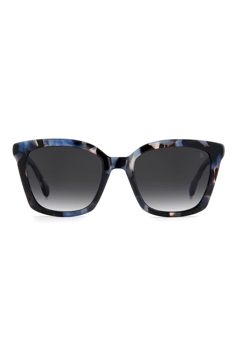 54mm Rectangular Sunglasses, Main, color, BLUE HAVANA/ DARK GREY SF
