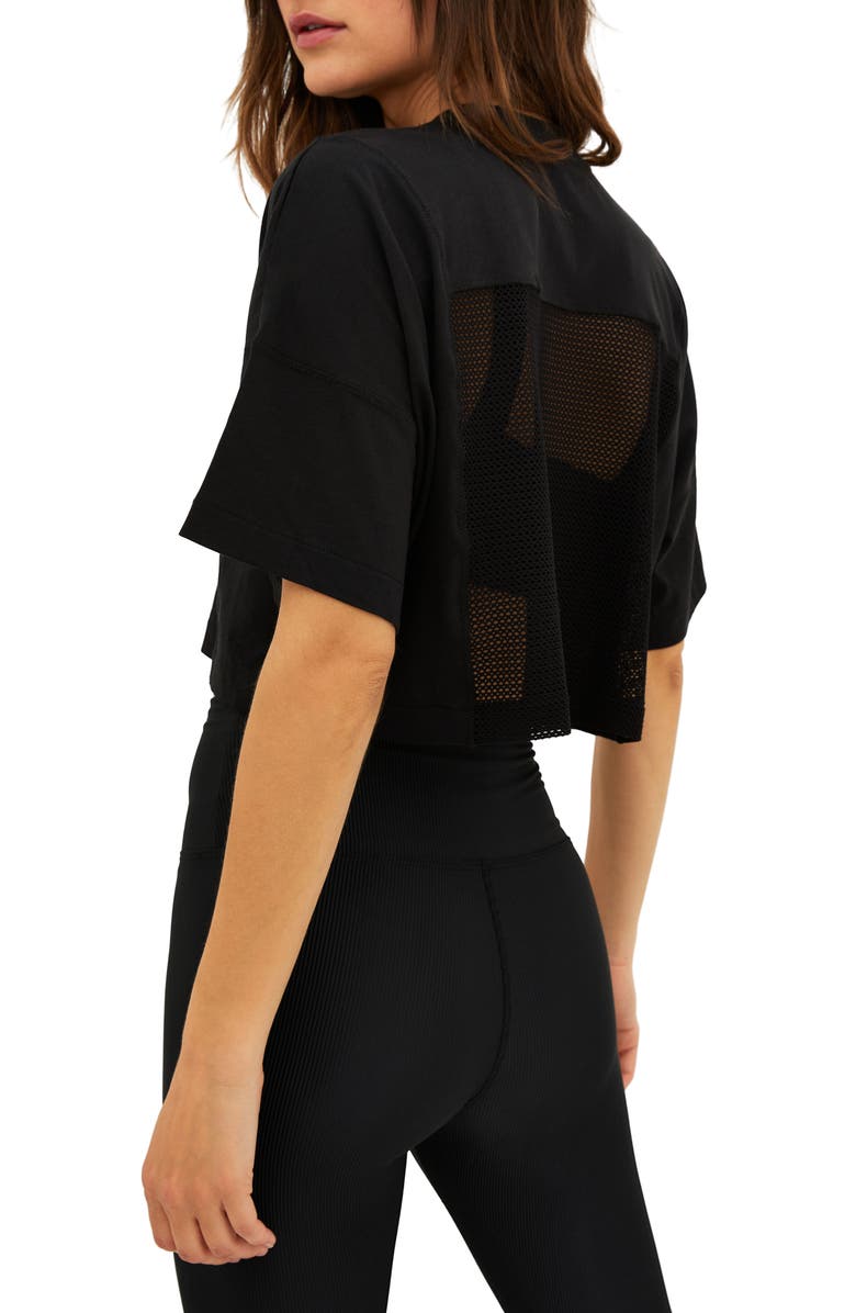 Beach Riot Esme Mesh Back Cotton & Modal Crop T-Shirt, Alternate, color, 