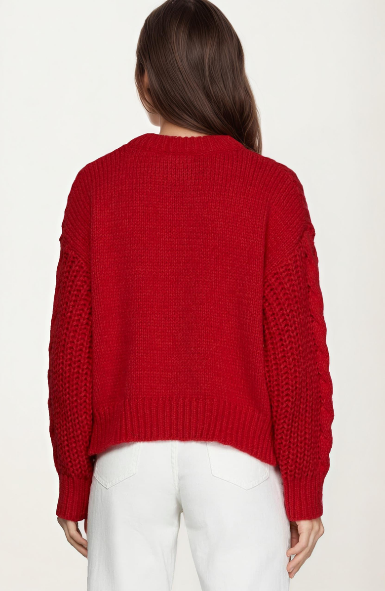 Knit and Lounge Chunky Cable Knit Cardigan, Alternate, color,