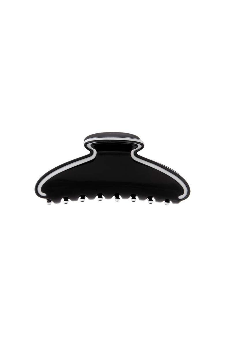 Two Tone Rimmed Acetate Claw Clip, Main, color, Black