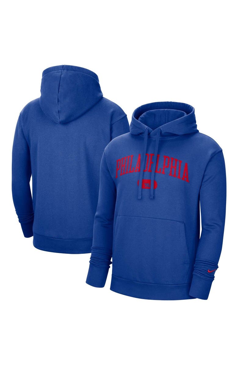Nike Men's Nike Royal Philadelphia 76ers Heritage Essential Pullover Hoodie, Main, color, Royal