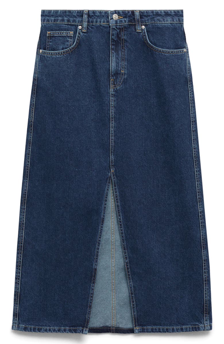 MANGO Denim Midi Skirt, Alternate, color, 