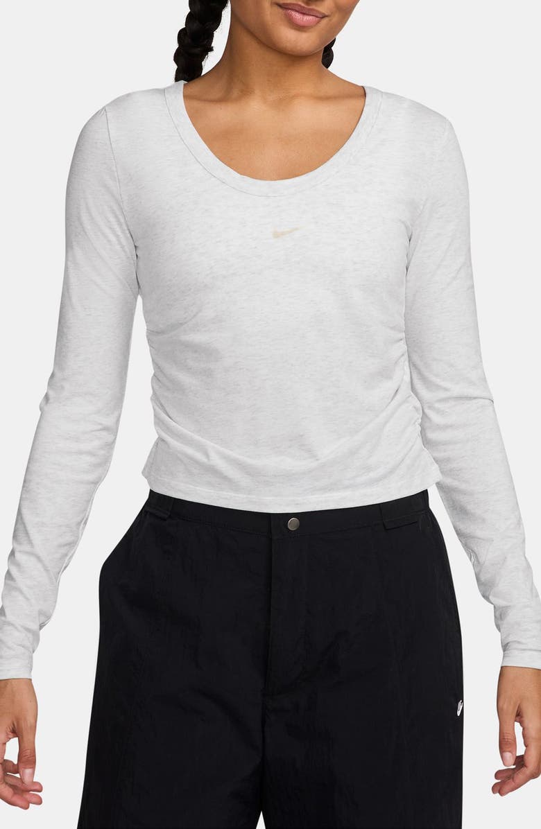 Nike Chill Stretch Cotton Blend T-Shirt, Main, color, Birch Heather/ Lt Orewood Brn