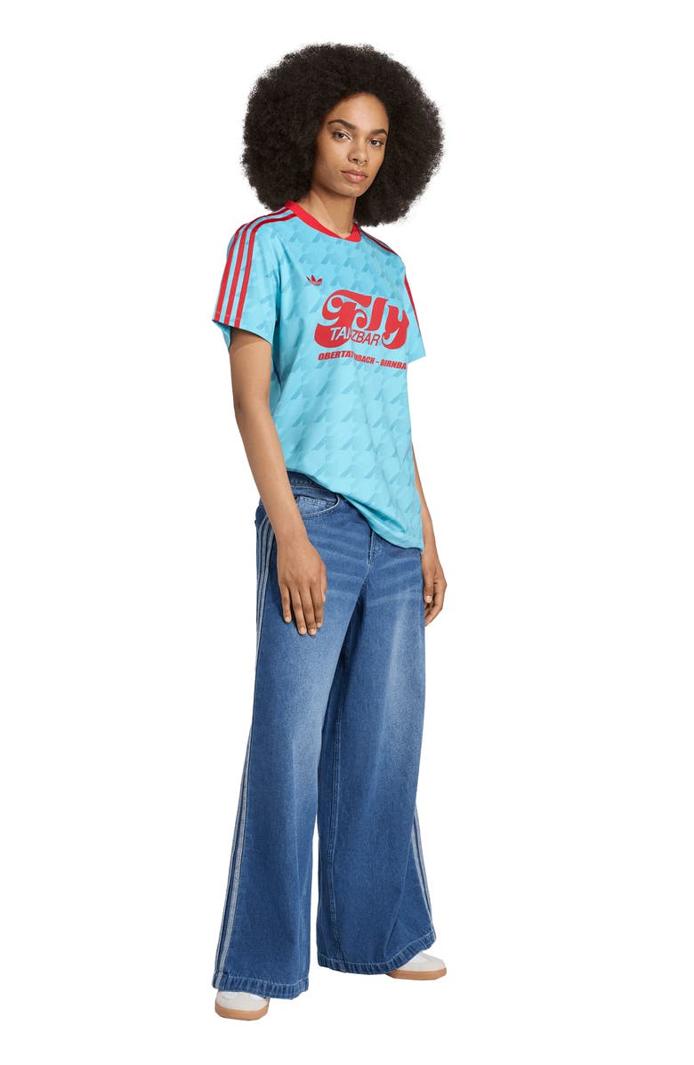 adidas Graphic Print Football Jersey, Alternate, color, Blue