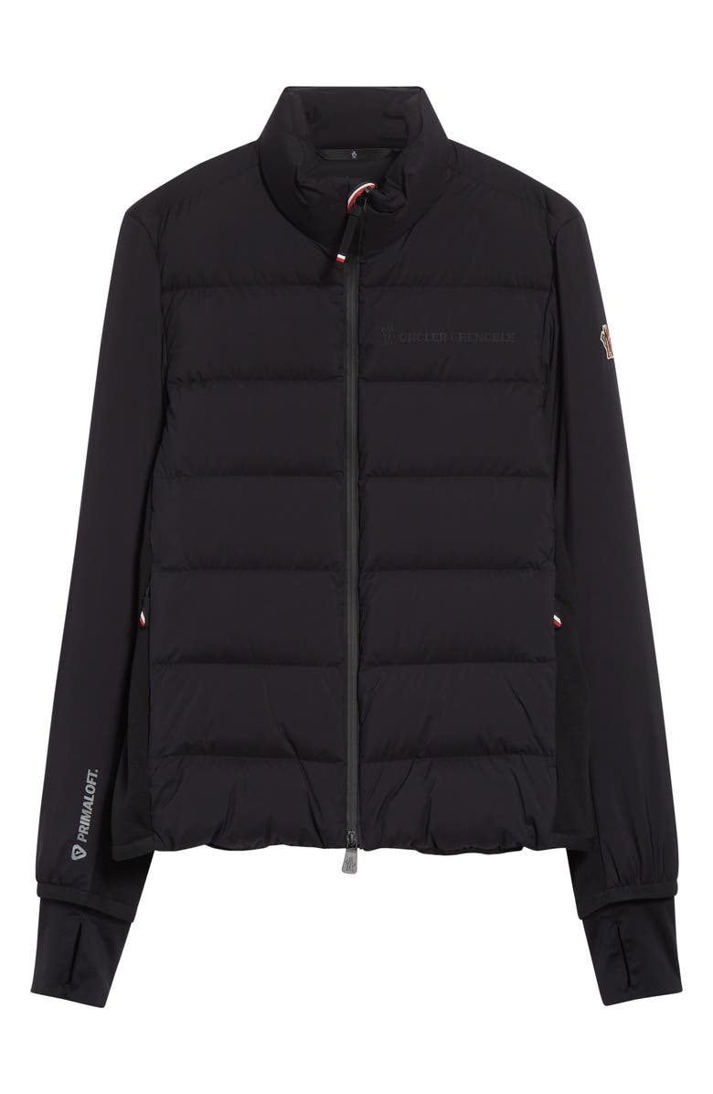 Moncler Araripe Mixed Media Down Jacket, Alternate, color, Black