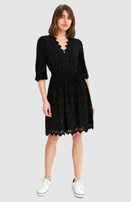 Belle & Bloom Sweet Talk Eyelet Mini Dress