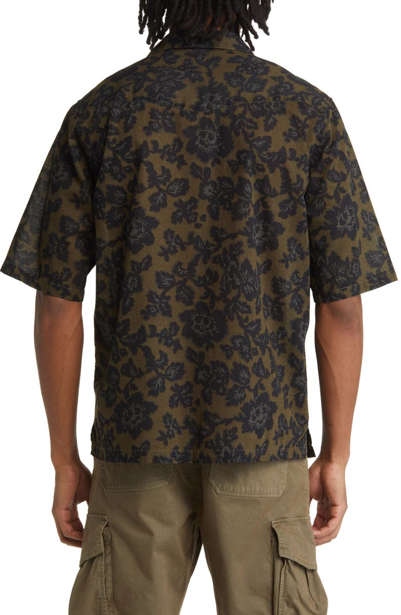 Officine Générale Erenss Oversize Floral Textured Short Sleeve Camp Shirt, Alternate, color, 