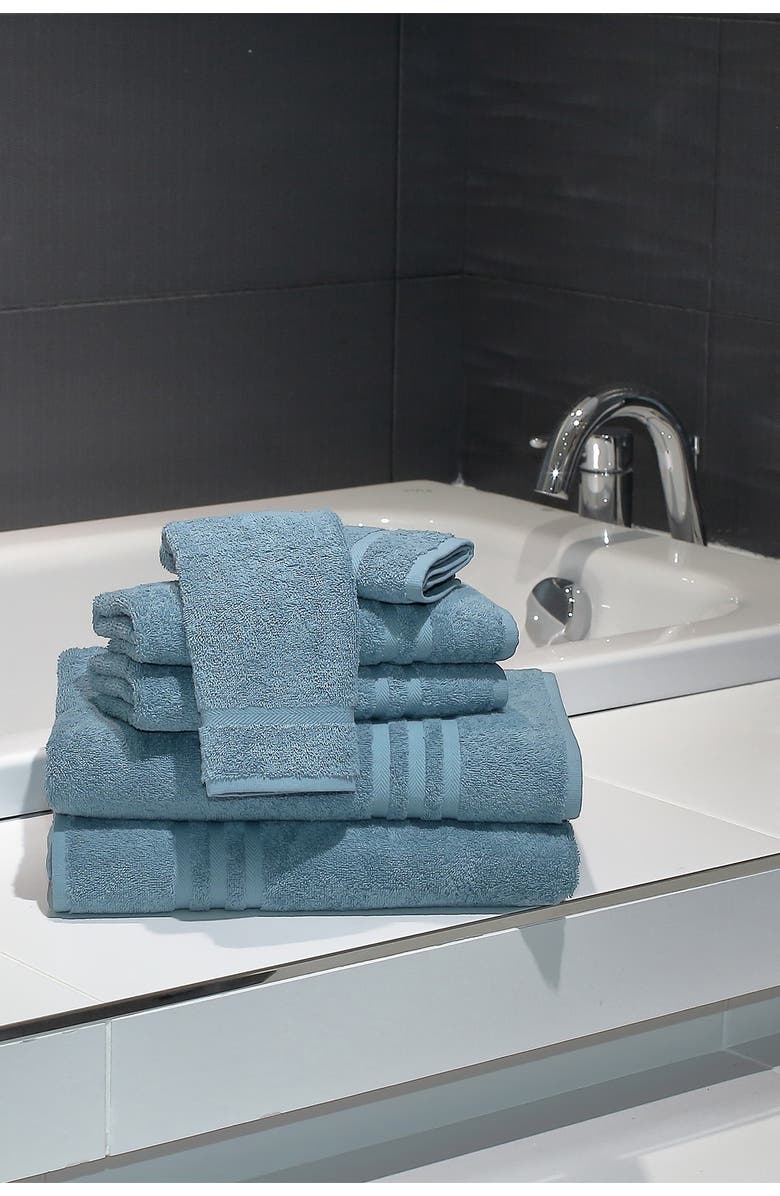 Linum Home Textiles Denzi 6-Piece Towel Set - Denzi Blue, Alternate, color, Denzi Blue