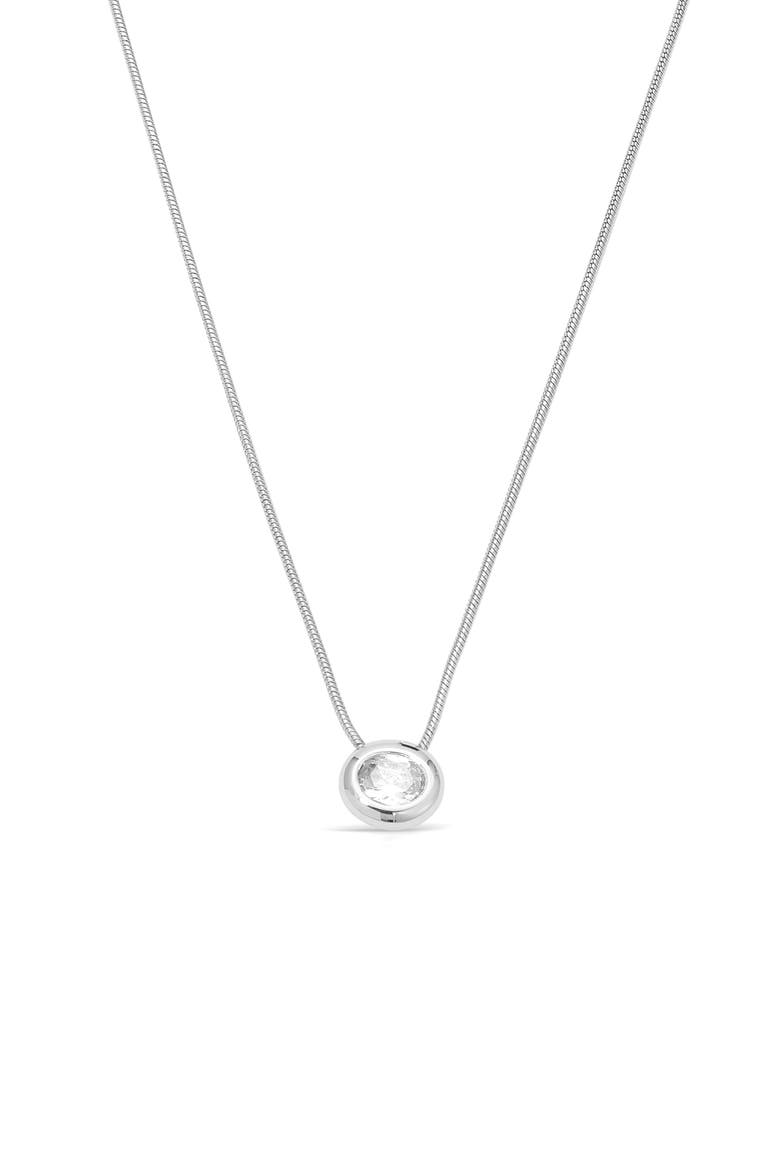 Cubic Zirconia Pendant Necklace, Main, color, SILVER