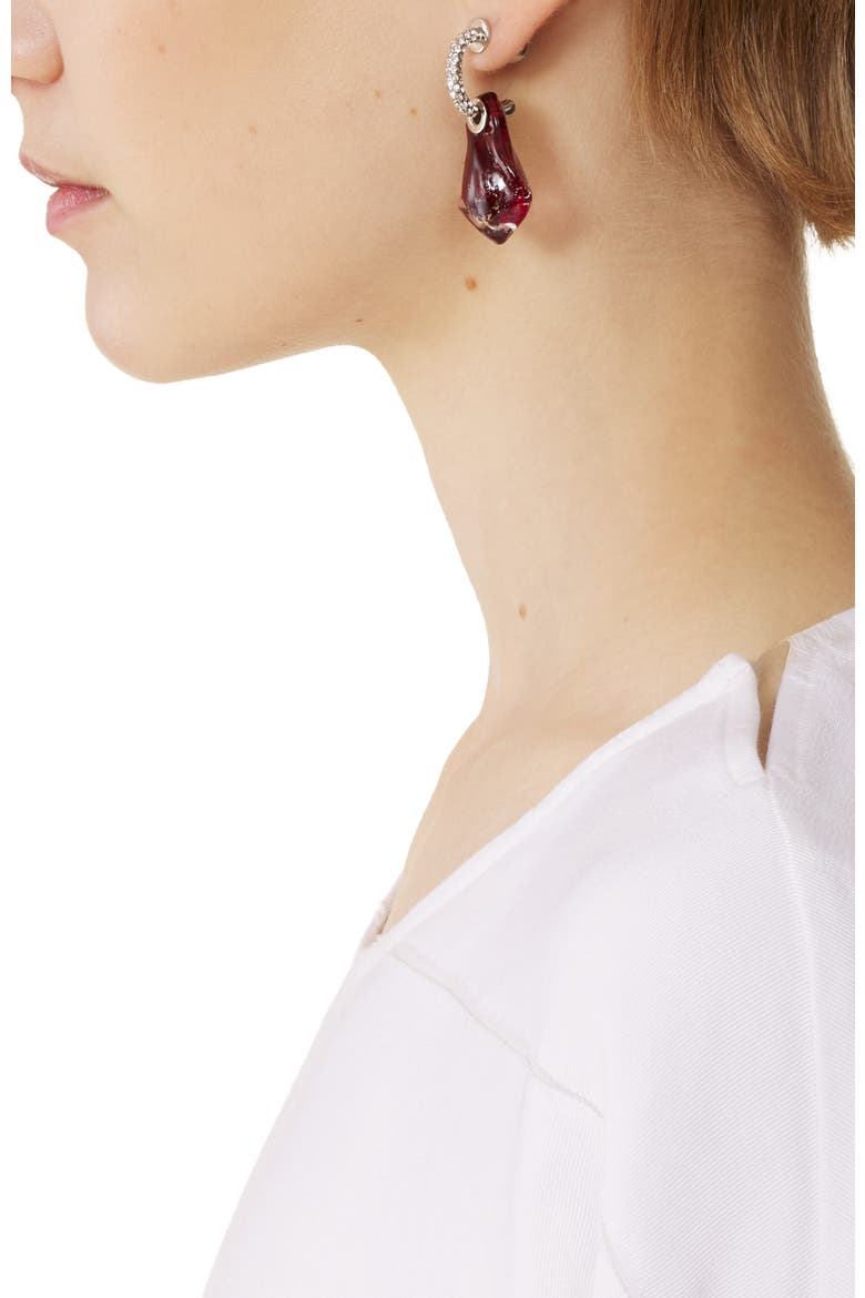 Aurore Earrings, Alternate, color, Bright Red/Transparent