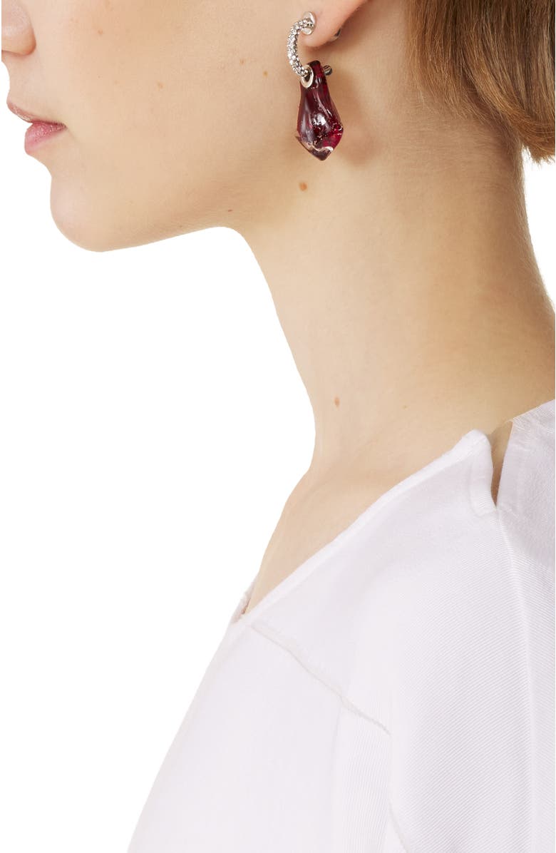 Lanvin Aurore Earrings, Alternate, color, Bright Red/Transparent