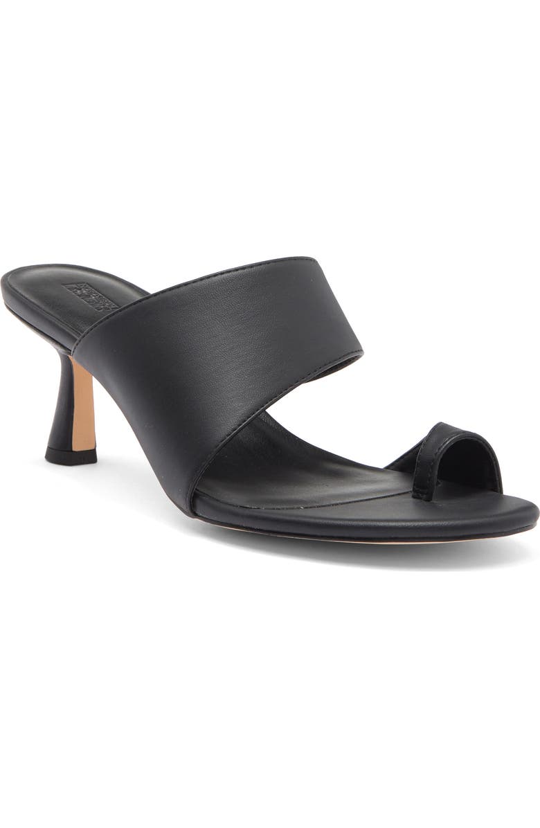NORDSTROM RACK Adria Flared Heel Sandal, Main, color, Black