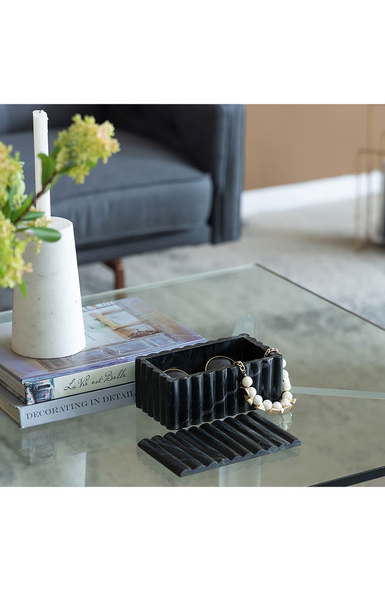 A & B Home Black Marble Storage Box, Alternate, color, Black