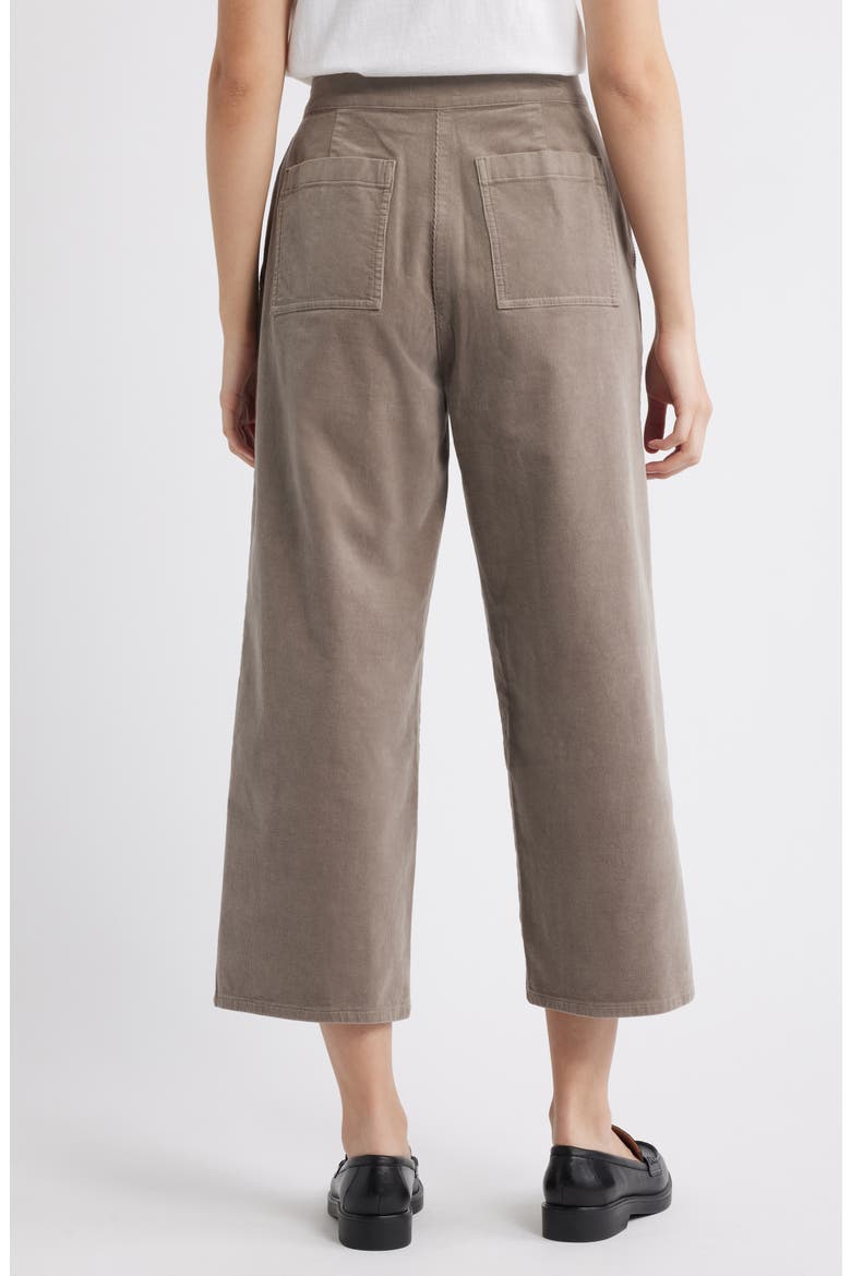 Wide Leg Crop Corduroy Pants, Alternate, color, TAUPE