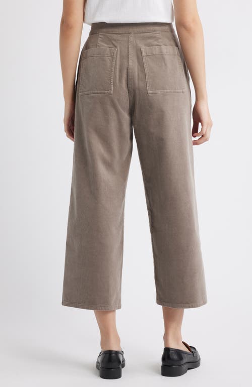 Eileen Fisher Wide Leg Crop Corduroy Pants In Gray