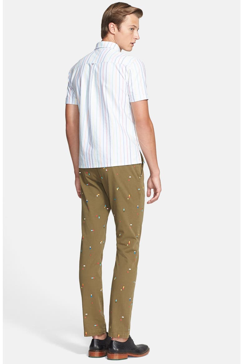 Slim Fit Embroidered Chinos, Alternate, color, NAVY