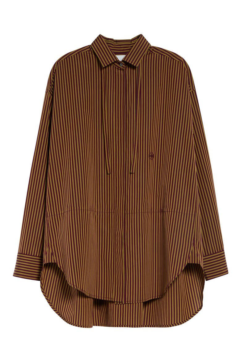 Dune Striped Cotton Shirt, Alternate, color, BURGUNDY / OCHRE