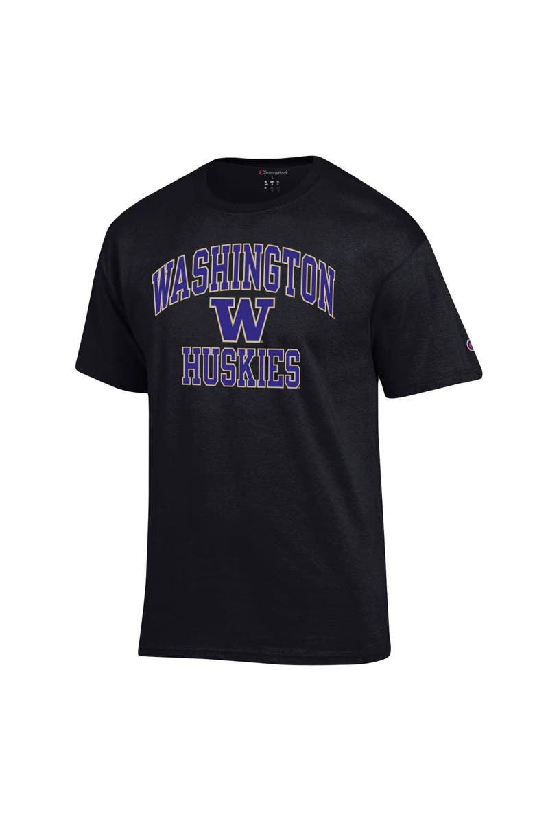 Champion Men's Champion Black Washington Huskies High Motor T-Shirt, Alternate, color, Black
