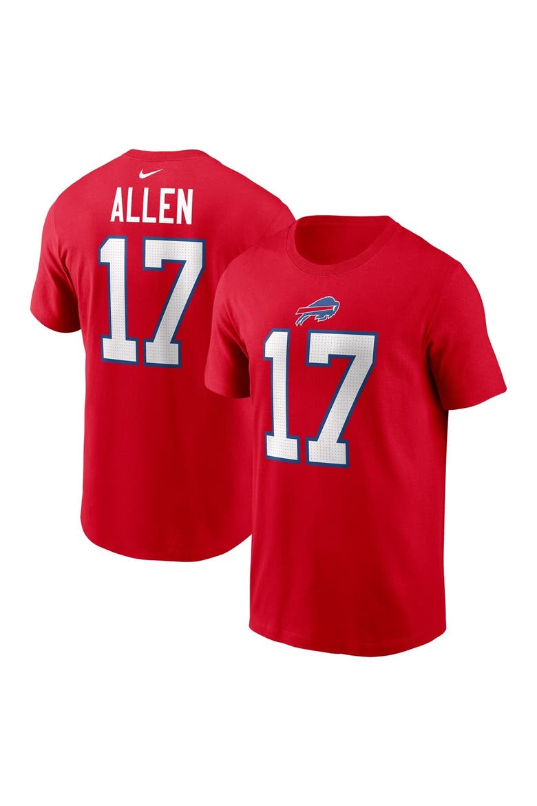 Men's Nike Josh Allen Red Buffalo Bills Player Name & Number T-Shirt, Main, color, Red