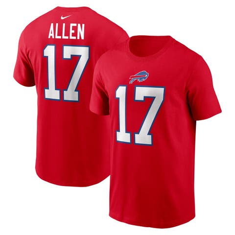 Men's Nike Josh Allen Red Buffalo Bills Player Name & Number T-Shirt