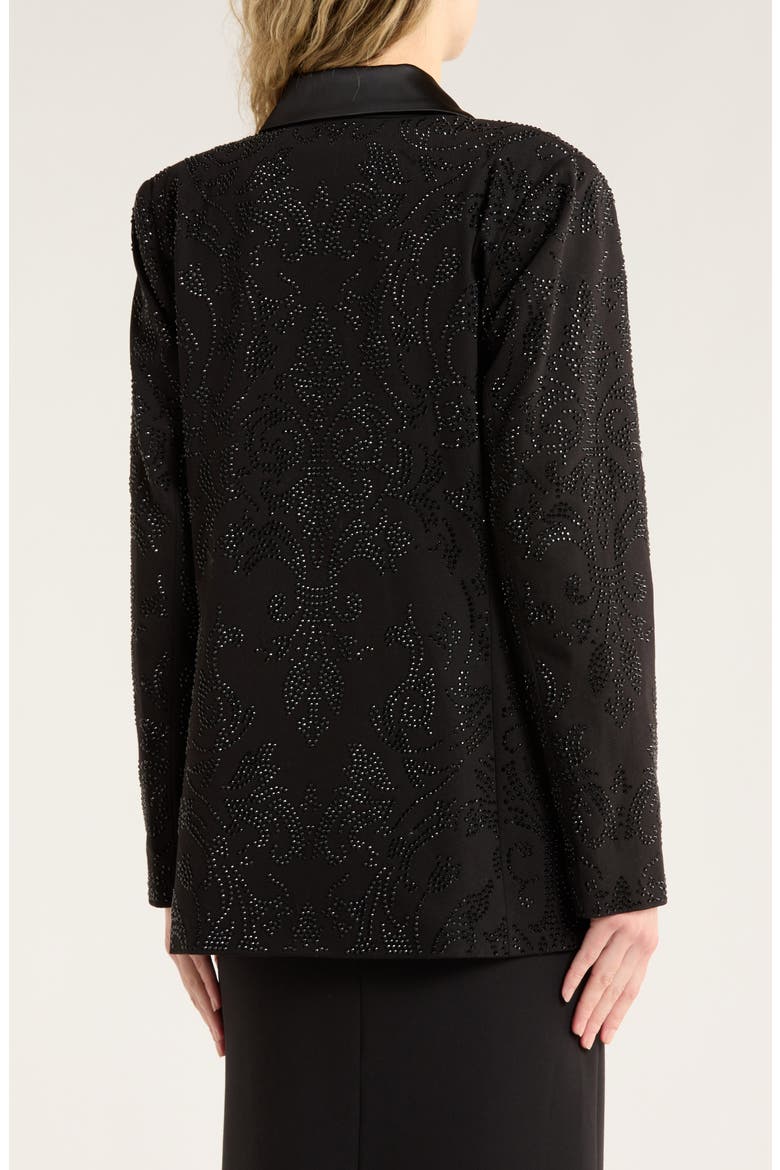 Jericho Crystal Embellished Double Breasted Blazer, Alternate, color, BLACK CRYSTAL