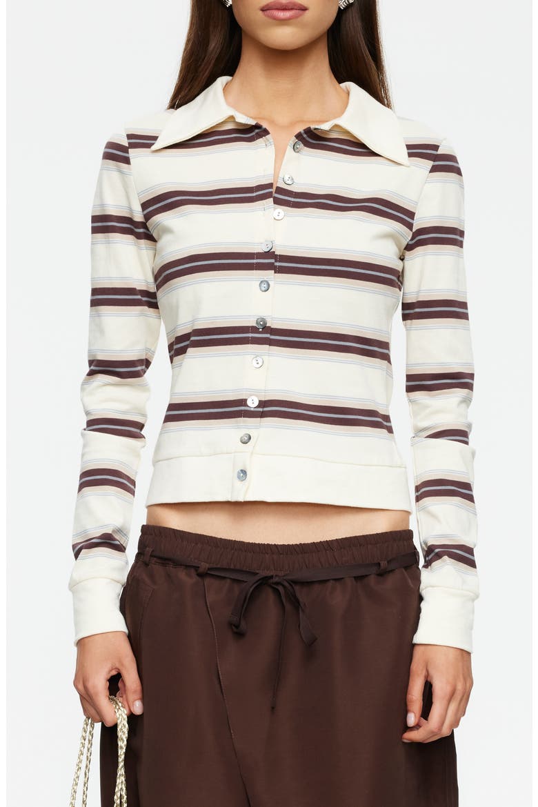 Bada Bing Stripe Jersey Cotton Sweater, Main, color, SAND STRIPE