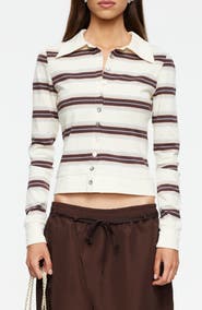 LIONESS Bada Bing Stripe Jersey Cotton Sweater