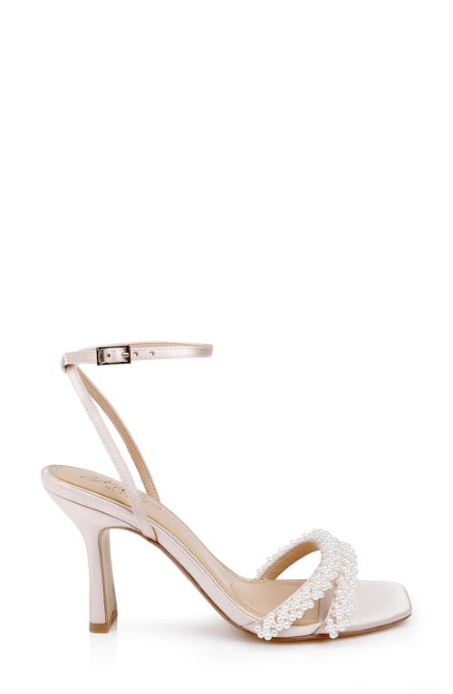 Jewel Badgley Mischka Noah Embellished Ankle Strap Sandal In Champagne Satin