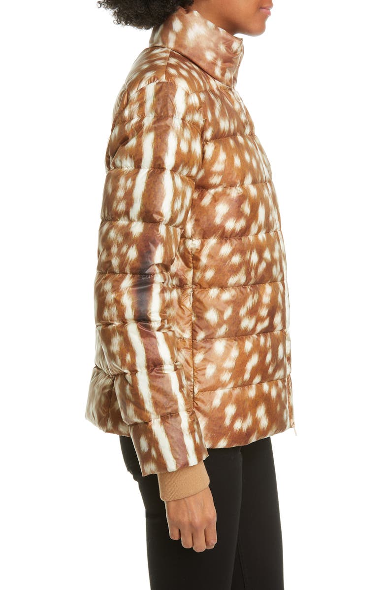 Burberry Colinton Deer Print Down Puffer Coat, Alternate, color, 