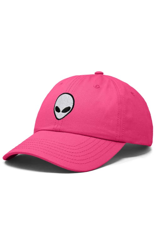 Dalix Alien Embroidered Classic Dad Cap In Hot Pink
